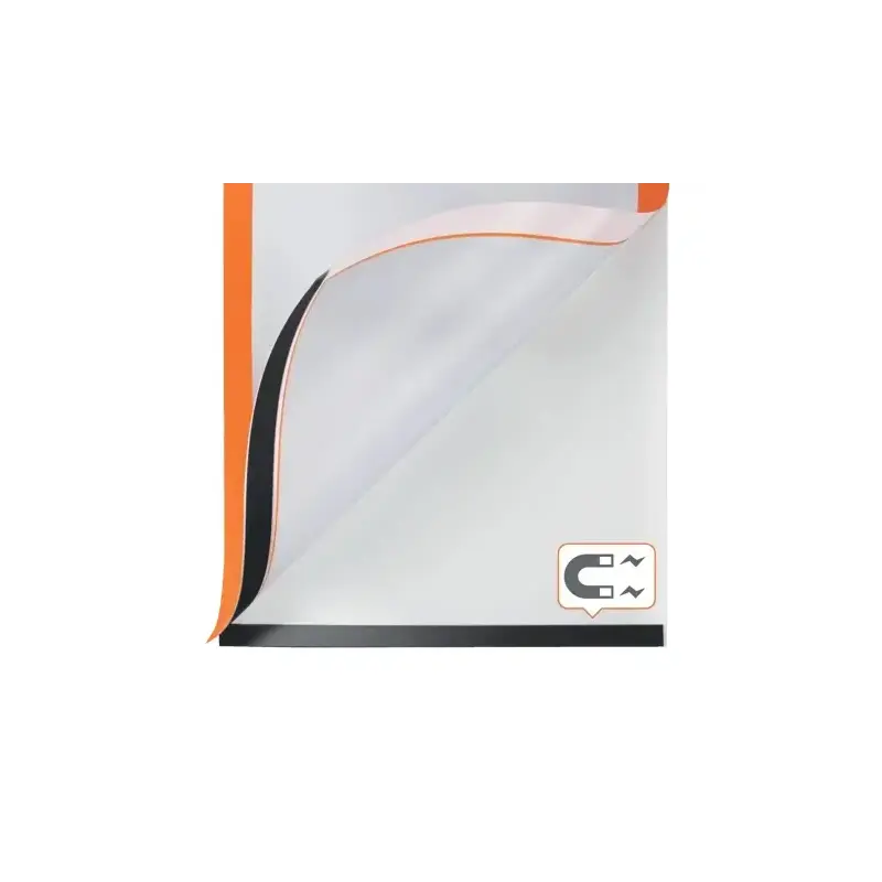 Nobo Pack de 2 Marcos Autoadhesivos Magneticos en Formato A4 - Colocacion en Vertical u Horizontal - Marco de Color Naranja | Ah
