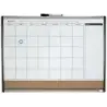 Nobo Planificador Pizarra Magnetica Pequeña con Tablero de Anuncios de Corcho 585x430mm - Semanal y Mensual - Marco Plateado y N