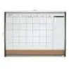 Nobo Planificador Pizarra Magnetica Pequeña con Tablero de Anuncios de Corcho 585x430mm - Semanal y Mensual - Marco Plateado y N