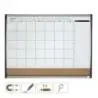 Nobo Planificador Pizarra Magnetica Pequeña con Tablero de Anuncios de Corcho 585x430mm - Semanal y Mensual - Marco Plateado y N