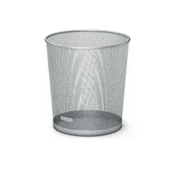 Erichkrause Compass Papelera de 12L - Base Redonda - Acero Inoxidable - Ideal para Oficinas - Color Plata | Ahorro Imprimiendo