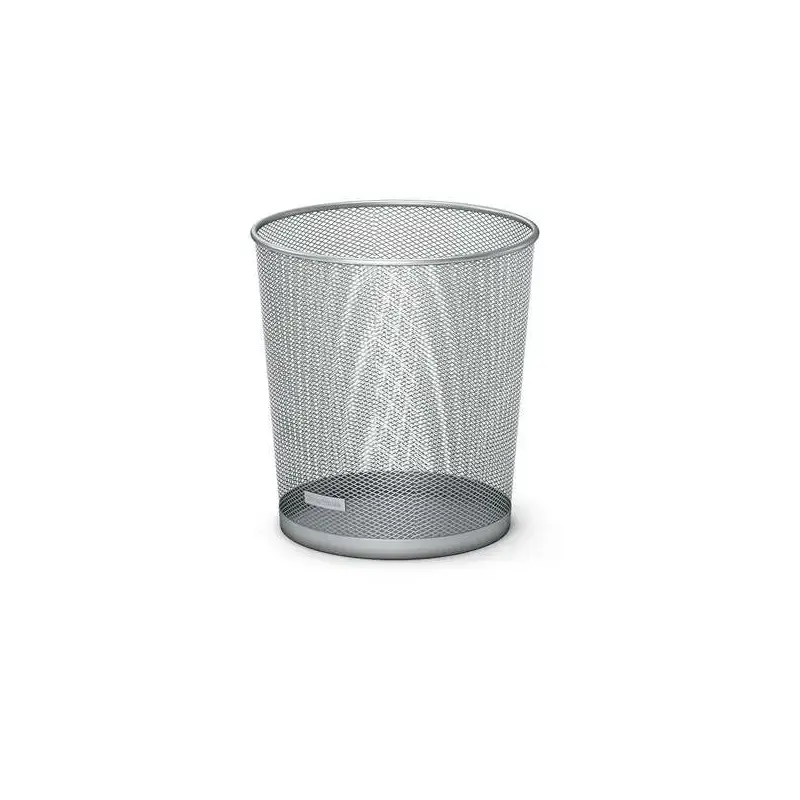 Erichkrause Compass Papelera de 12L - Base Redonda - Acero Inoxidable - Ideal para Oficinas - Color Plata | Ahorro Imprimiendo