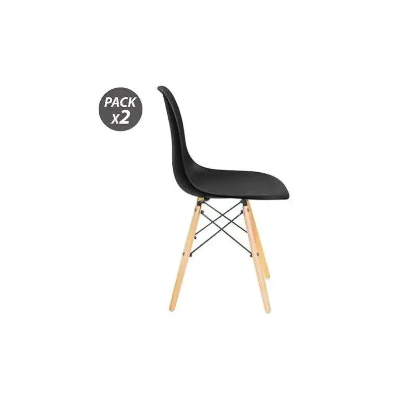 Muvip Pack 2 Sillas Design D100 - Color Negro | Ahorro Imprimiendo