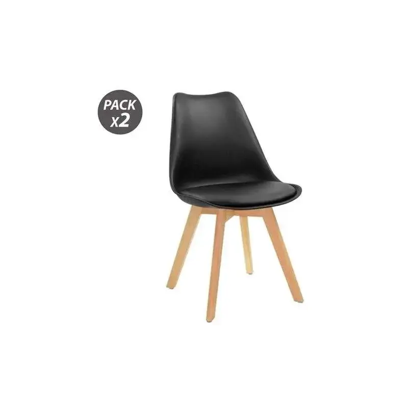 Muvip Design D200 Pack de 2 Sillas Multifuncionales - Asiento Acolchado - Patas de Madera - Uso en Interior - Ideal para Sala de