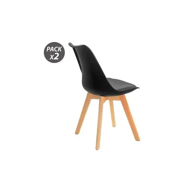 Muvip Design D200 Pack de 2 Sillas Multifuncionales - Asiento Acolchado - Patas de Madera - Uso en Interior - Ideal para Sala de