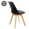 Muvip Design D200 Pack de 2 Sillas Multifuncionales - Asiento Acolchado - Patas de Madera - Uso en Interior - Ideal para Sala de