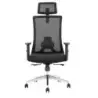 Cromad Senior SE8000 Silla de Oficina - Reposacabezas, Soporte Lumbar y Reposabrazos Ajustable - Asiento de Espuma de Alta Calid