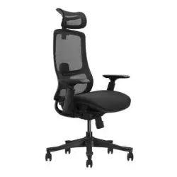 Cromad Senior SE1300 Silla de Oficina - Reposacabezas, Respaldo y Reposabrazos 3D Ajustables - Asiento con Espuma de Alta Calida