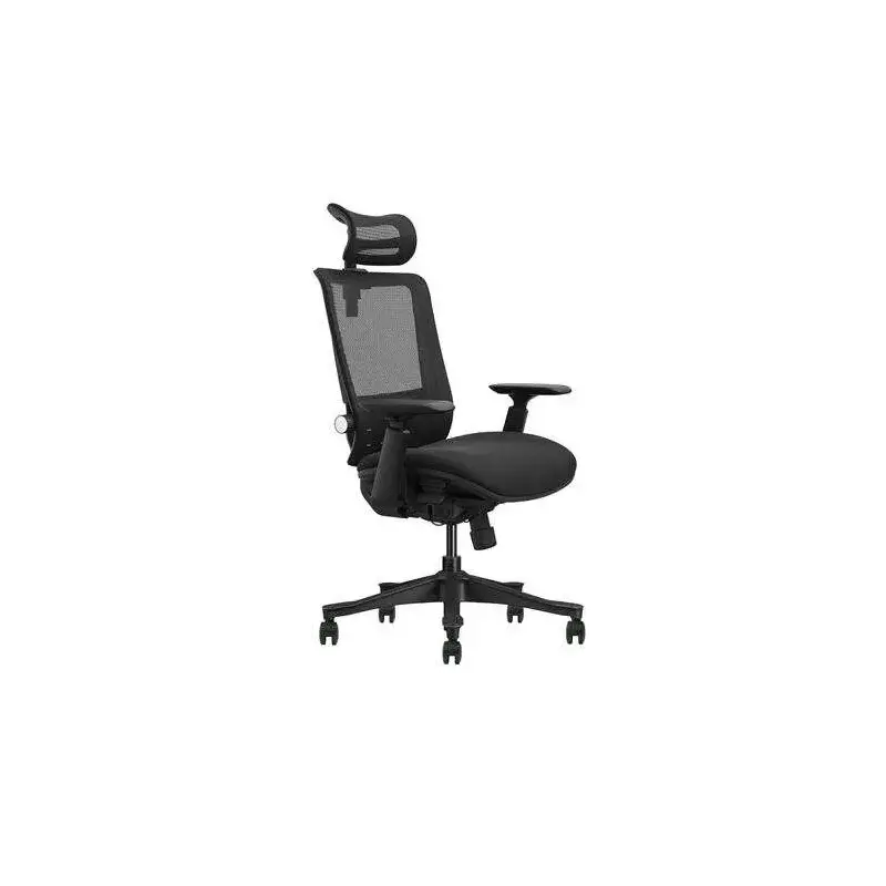 Cromad Senior SE1100 Silla de Oficina - Altura y Profundidad de Asiento Ajustable - Reposacabezas, Reposabrazos 3D y Soporte Lum