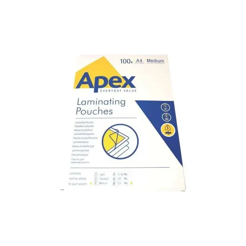 Fellowes Pack de 100 Fundas para Plastificar Brillo A4 - 125 Micras - Resistente al Agua - Transparente | Ahorro Imprimiendo