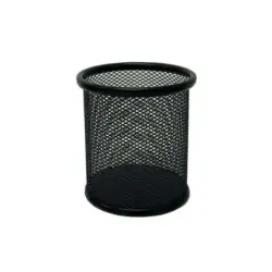 Biskmark Portalapices Redondo Metalico de Rejilla - Medidas 10 x 8cm - Color Negro | Ahorro Imprimiendo