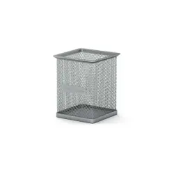 Erichkrause Compass Classic Portalapices Cuadrado 80×80×95mm - Acero Inoxidable Calado - Color Plata | Ahorro Imprimiendo