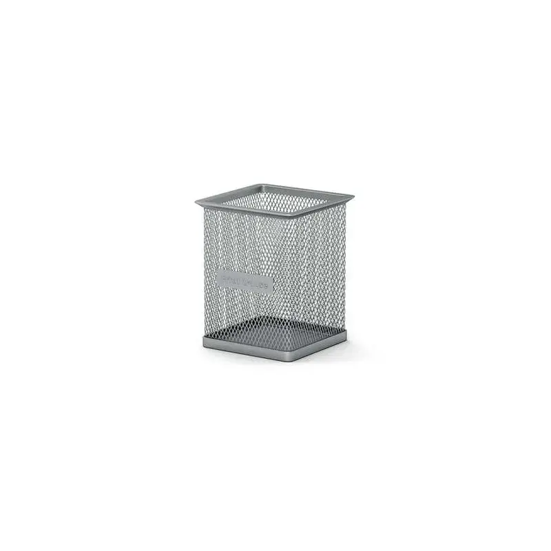 Erichkrause Compass Classic Portalapices Cuadrado 80×80×95mm - Acero Inoxidable Calado - Color Plata | Ahorro Imprimiendo