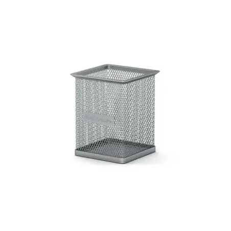 Erichkrause Compass Classic Portalapices Cuadrado 80×80×95mm - Acero Inoxidable Calado - Color Plata | Ahorro Imprimiendo