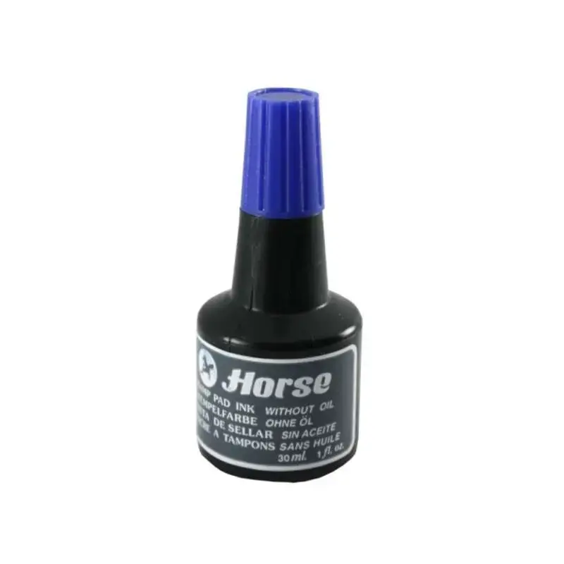 Horse Bote de Tinta para Tampon 30ml - Sin Aceite - Color Azul | Ahorro Imprimiendo