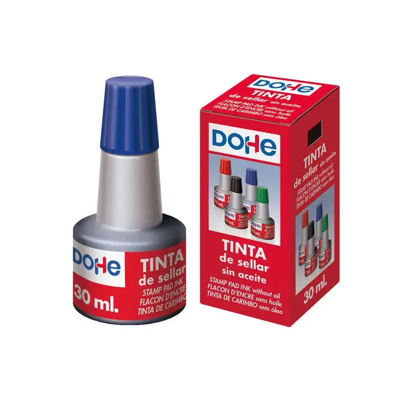 Dohe Tinta para Tampones y Sellos 30ml - Color Azul | Ahorro Imprimiendo