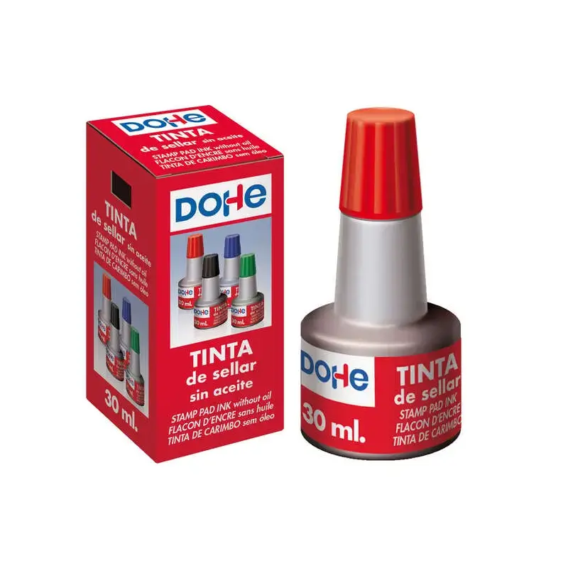 Dohe Tinta para Tampones y Sellos 30ml - Color Rojo | Ahorro Imprimiendo
