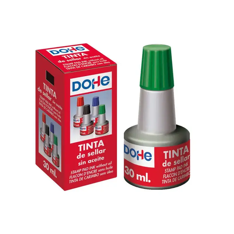 Dohe Tinta para Tampones y Sellos 30ml - Color Verde | Ahorro Imprimiendo