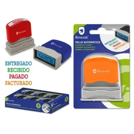 Bismark Sello Automatico - Modelos: Entregado, Recibido, Cobrado y Facturado - Diferentes Colores para Diferenciarlos | Ahorro I