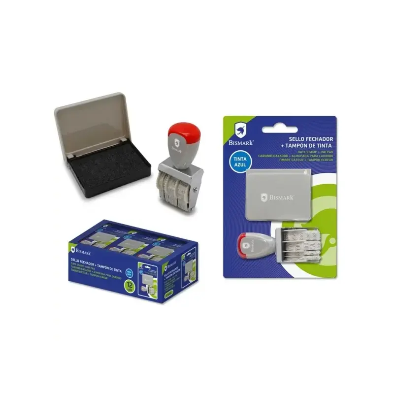 Bismark Sello Fechador + Tampon Azul - Años desde 2020 hasta 2032 | Ahorro Imprimiendo