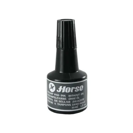 Horse Bote de Tinta para Tampon 30ml - Sin Aceite - Color Negro | Ahorro Imprimiendo