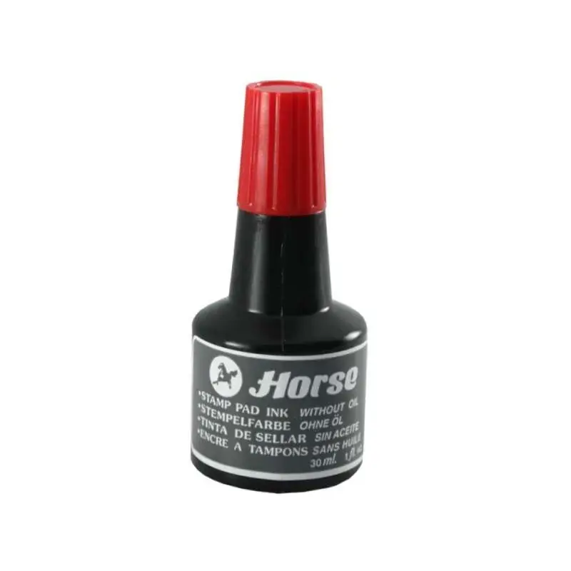 Horse Bote de Tinta para Tampon 30ml - Sin Aceite - Color Rojo | Ahorro Imprimiendo