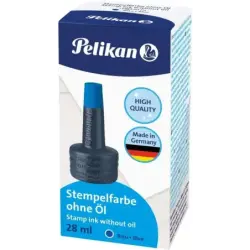 Pelikan Bote de Tinta para Tampones 28ml - Sin Aceite - Secado Rapido - Resistente al Agua - Color Azul Intenso | Ahorro Imprimi