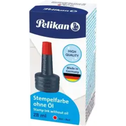 Pelikan Bote de Tinta para Tampones 28ml - Sin Aceite - Secado Rapido - Resistente al Agua - Color Rojo Intenso | Ahorro Imprimi
