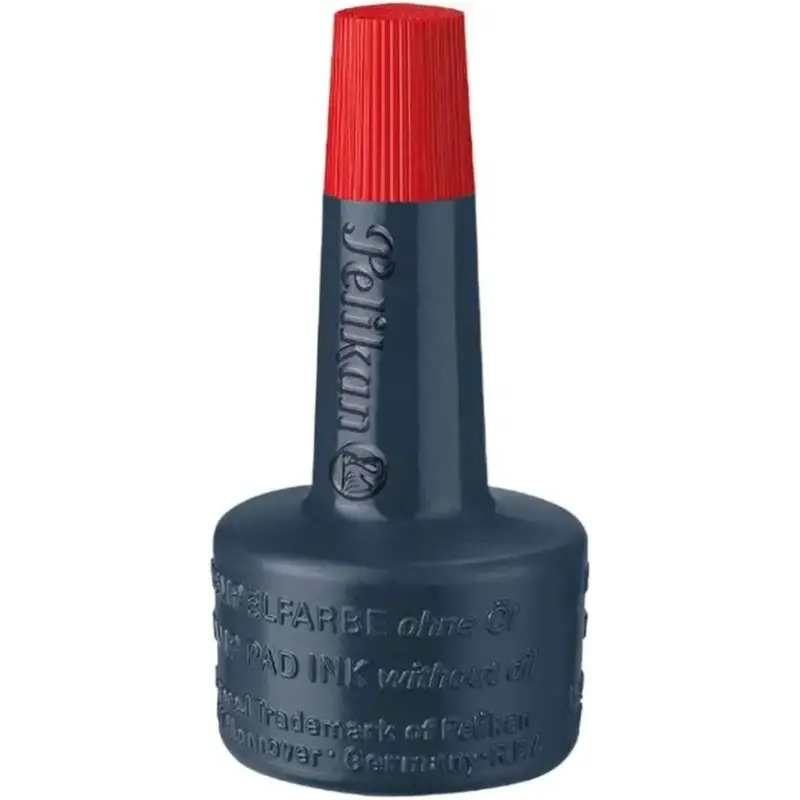 Pelikan Bote de Tinta para Tampones 28ml - Sin Aceite - Secado Rapido - Resistente al Agua - Color Rojo Intenso | Ahorro Imprimi