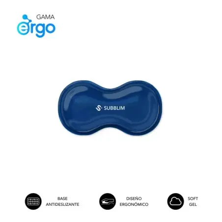 Subblim Ergo Crystal Flex Reposamuñecas para Raton - Gel Refrigerante Autoajustable - Diseño Ondulado Ergonomico - Base Antidesl