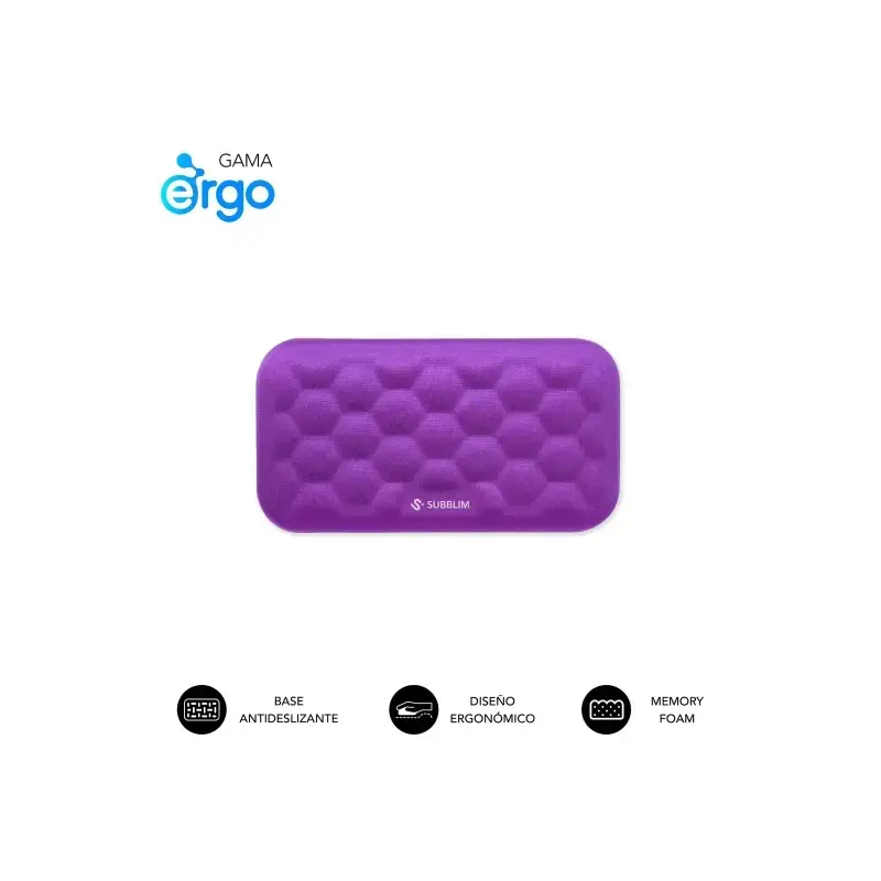 Subblim Ergo Airpadding Reposamuñecas para Raton - Espuma Viscoelastica 65D - Tejido AirMesh Transpirable - Base Antideslizante