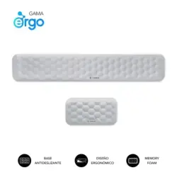 Subblim Pack Ergo Airpadding Reposamuñecas para Teclado y Raton - Espuma Viscoelastica 65D - Tejido AirMesh Transpirable - Base