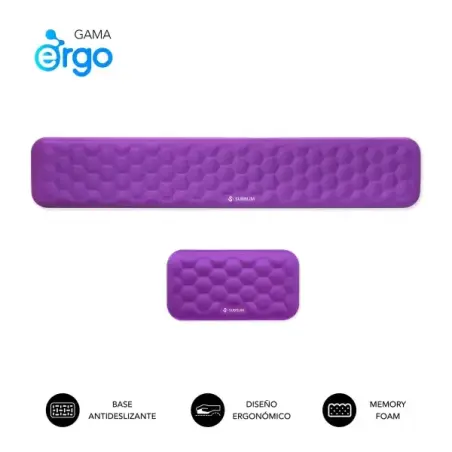 Subblim Pack Ergo Airpadding Reposamuñecas para Teclado y Raton - Espuma Viscoelastica 65D - Tejido AirMesh Transpirable - Base