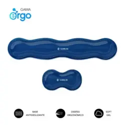 Subblim Pack Ergo Crystal Flex Reposamuñecas para Teclado y Raton - Gel Refrigerante Autoajustable - Diseño Ondulado Ergonomico