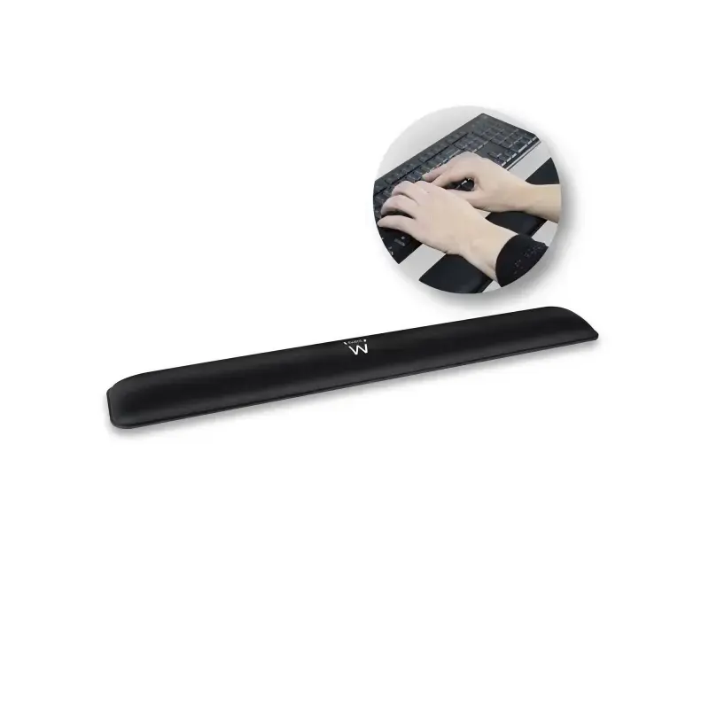 Ewent Almohadilla Reposabrazos para Teclado - Ergonomica - Base de Goma Antideslizante - Color Negro | Ahorro Imprimiendo