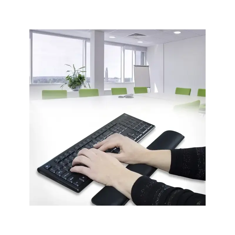 Ewent Almohadilla Reposabrazos para Teclado - Ergonomica - Base de Goma Antideslizante - Color Negro | Ahorro Imprimiendo