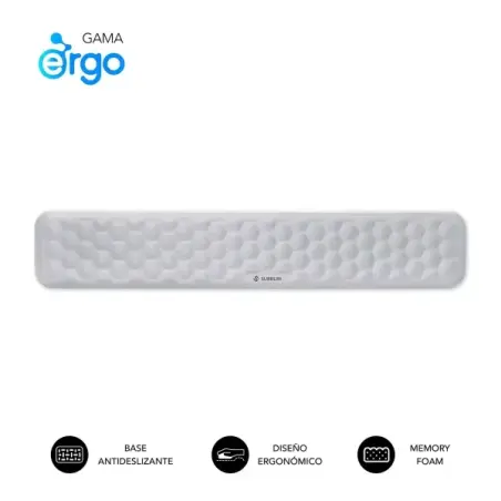 Subblim Ergo Airpadding Reposamuñecas para Teclado - Espuma Viscoelastica 65D - Tejido AirMesh Transpirable - Base Antideslizant