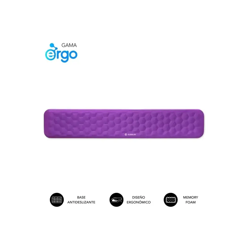 Subblim Ergo Airpadding Reposamuñecas para Teclado - Espuma Viscoelastica 65D - Tejido AirMesh Transpirable - Base Antideslizant