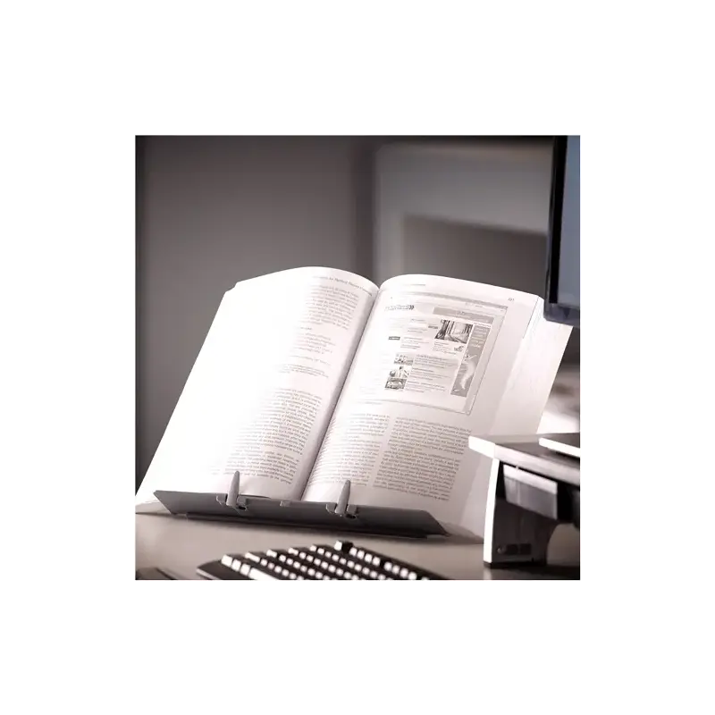 Fellowes Atril para Libros Ajustable con Clips - 9 Ajustes de Altura - Base Antideslizante y Plegable - Capacidad para 400 Hojas