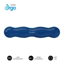 Subblim Ergo Crystal Flex Reposamuñecas para Teclado - Gel Refrigerante Autoajustable - Diseño Ondulado Ergonomico - Base Antide