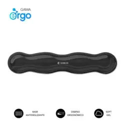 Subblim Ergo Crystal Flex Reposamuñecas para Teclado - Gel Refrigerante Autoajustable - Diseño Ondulado Ergonomico - Base Antide