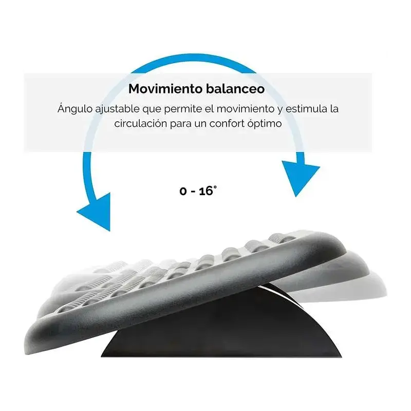 Fellowes Reposapies con Inclinacion Ajustable 0° a 15° - Gran Superficie de 45x33 cm - Textura Efecto Masaje - Color Negro | Aho