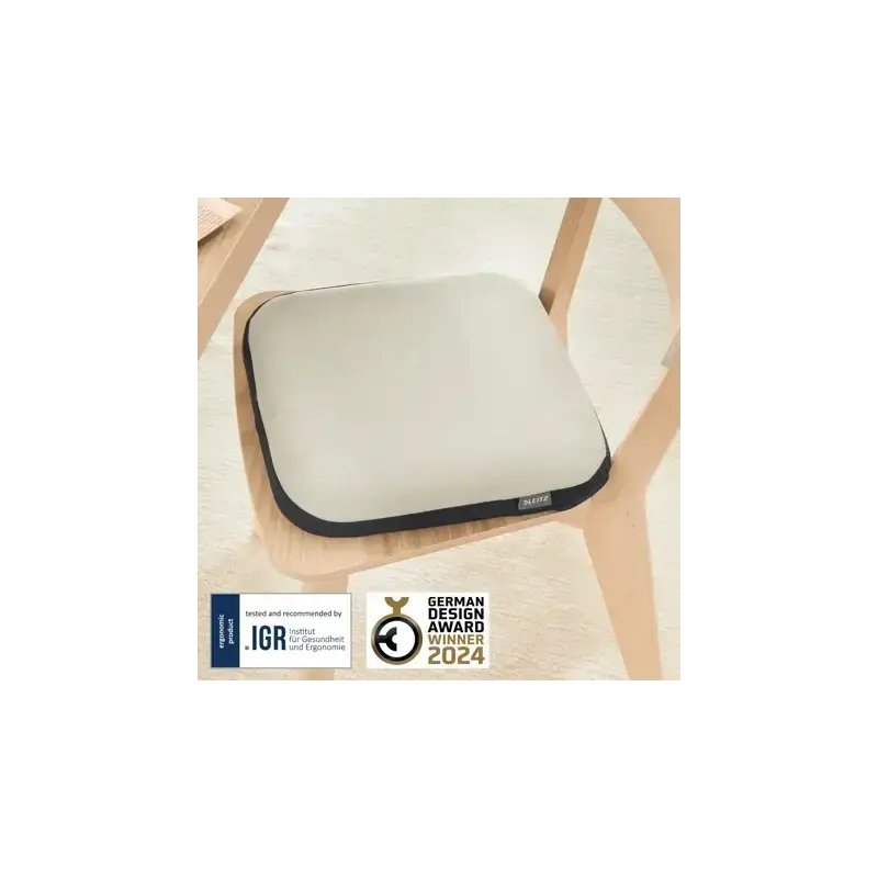 Leitz Ergo Active Wobble Cojin de Asiento Hinchable con Funda Gris Claro - Con Certificacion IGR - Mejora la Circulacion y Alivi