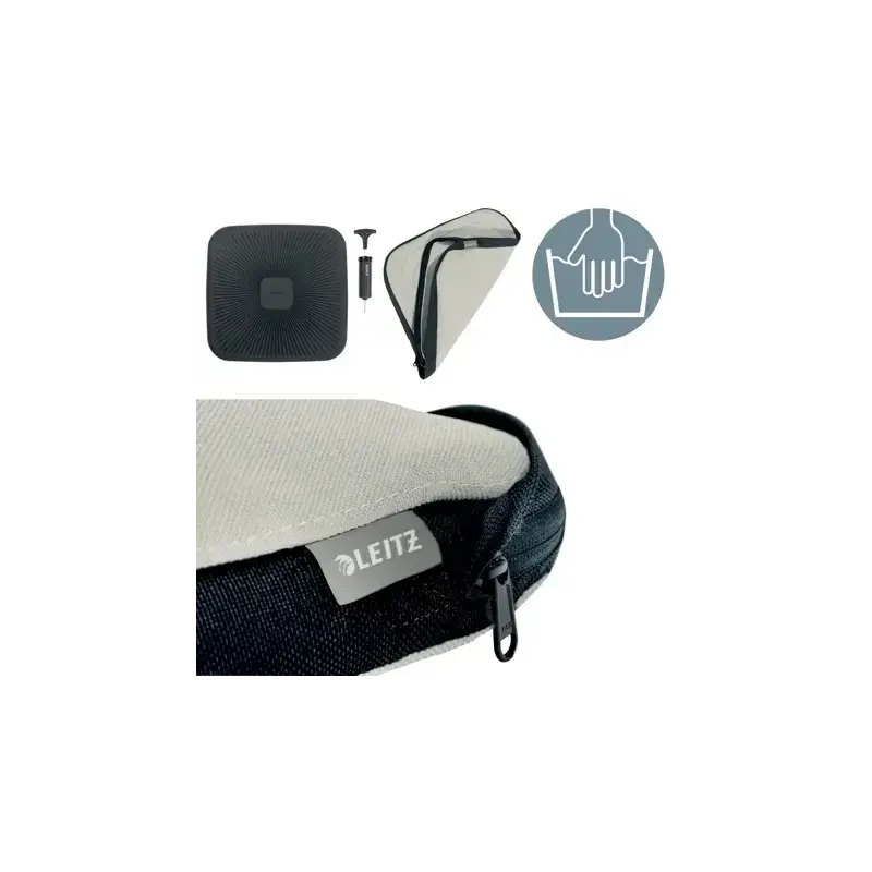 Leitz Ergo Active Wobble Cojin de Asiento Hinchable con Funda Gris Claro - Con Certificacion IGR - Mejora la Circulacion y Alivi