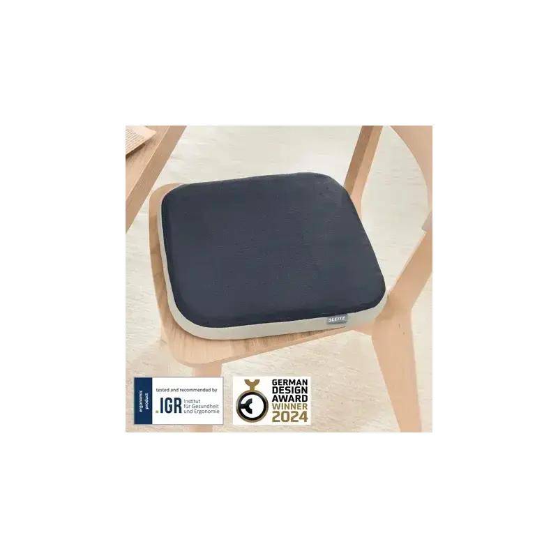 Leitz Ergo Active Wobble Cojin de Asiento Hinchable con Funda Gris Oscuro - Con Certificacion IGR - Mejora la Circulacion y Aliv