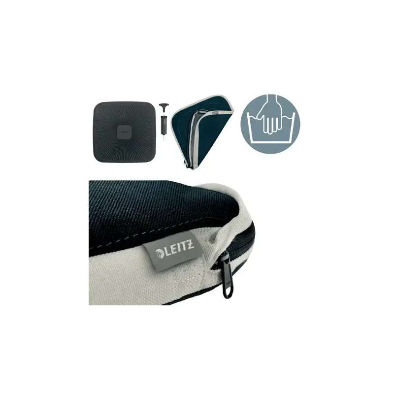 Leitz Ergo Active Wobble Cojin de Asiento Hinchable con Funda Gris Oscuro - Con Certificacion IGR - Mejora la Circulacion y Aliv