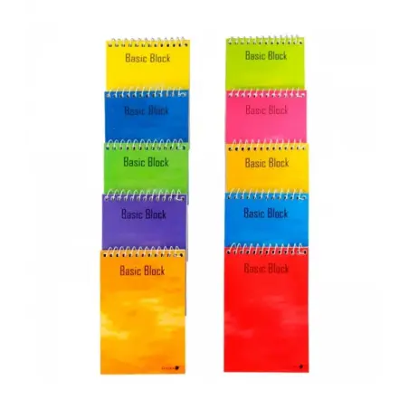 Golden Cuaderno Espiral Superior 12º (85x125mm) 80 Hojas 60gr Cuadricula - Tapa Plastificada - Margen Remarcado - Colores Surtid