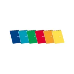 Enri Bloc Espiral 80 Hojas Cuadricula 4x4mm - Tamaño 12º - Ideal para Apuntes - Tapa Blanda en Colores Surtidos | Ahorro Imprimi