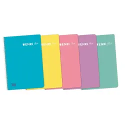 Enri Plus 4º Cuaderno Espiral 4x4 - Tapa de Plastico - 80 Hojas 90gr - Colores Surtidos | Ahorro Imprimiendo