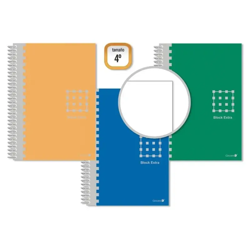Golden Cuaderno Espiral 4º 80 Hojas 60grs Liso - Margen Remarcado - Tapa Extradura - Colores Surtidos | Ahorro Imprimiendo